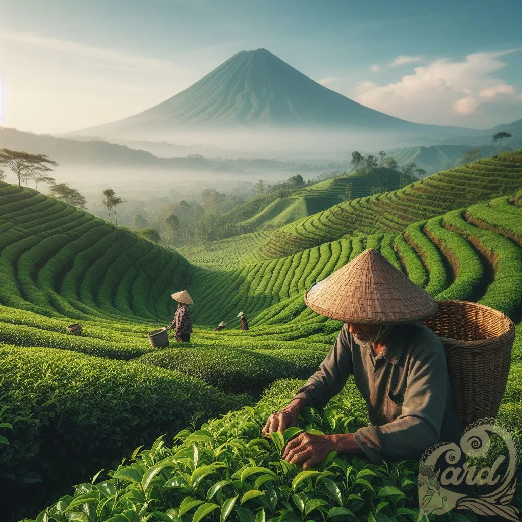 Javanese Tea Terrace Harvest