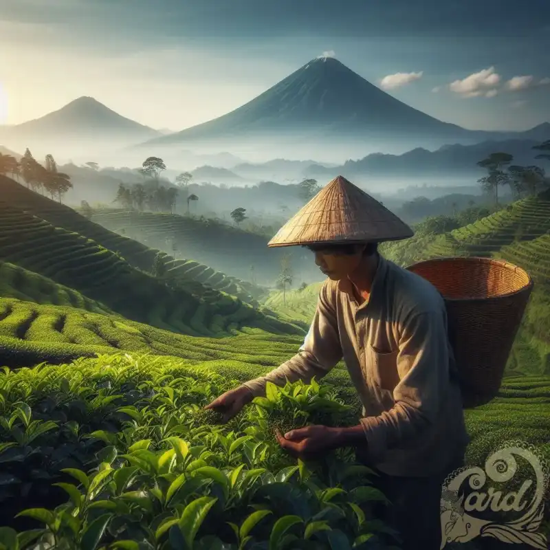 Javanese Tea Terrace Harvest