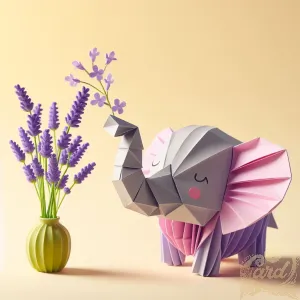Joyful Origami Elephant Scene