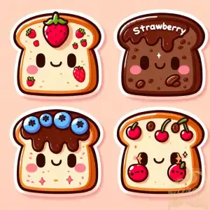 kawaii bread sticker