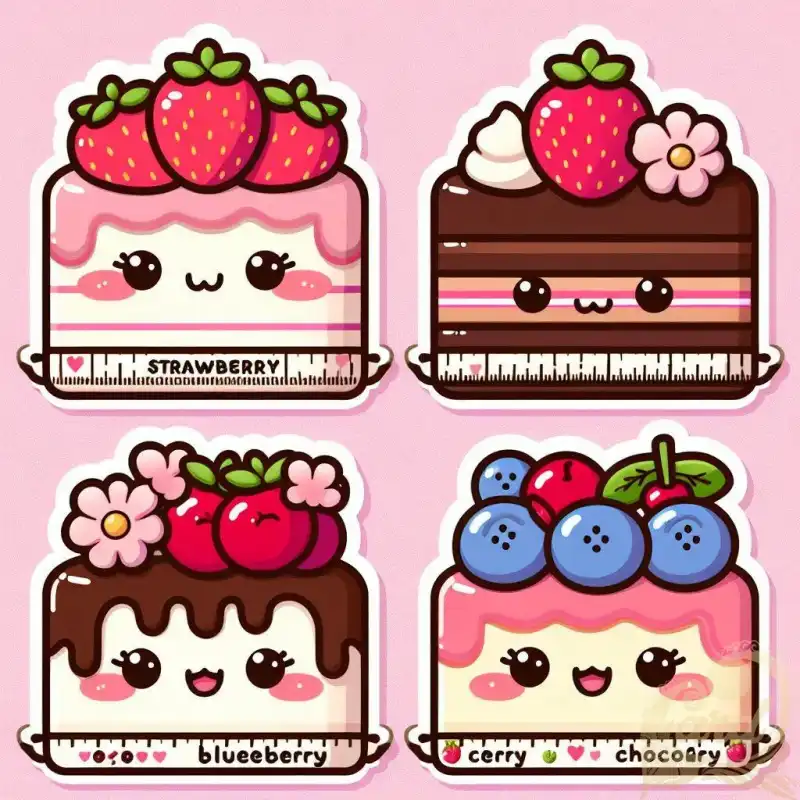 kawaii cake sticker