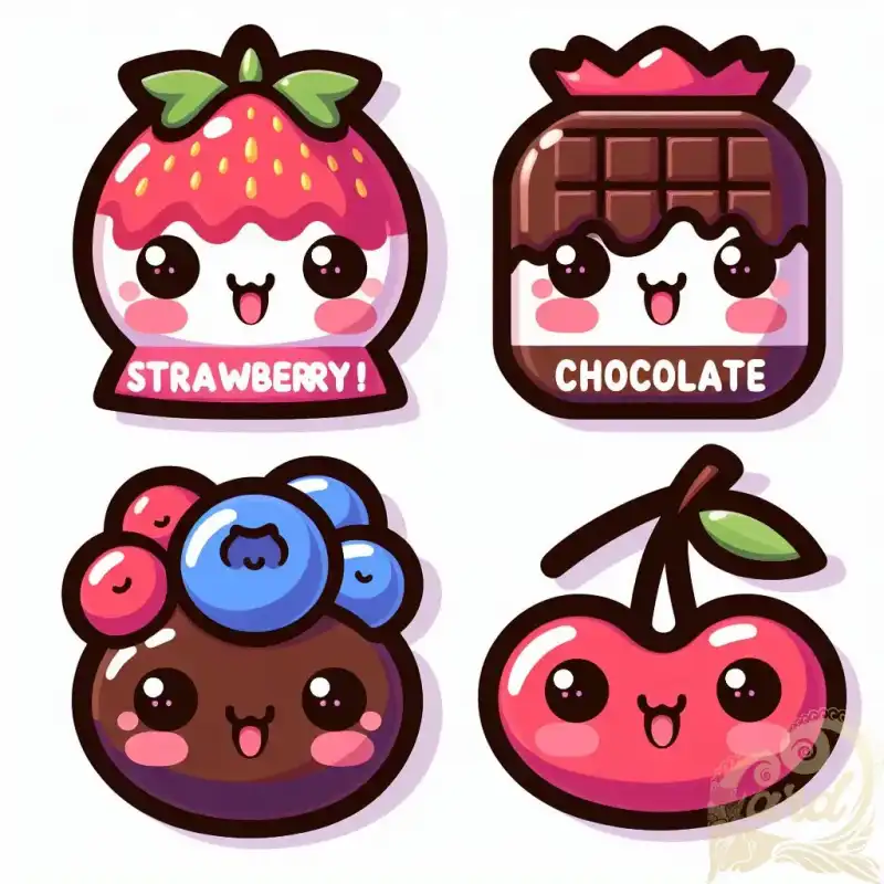 kawaii candy sticker