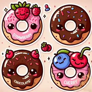 kawaii donut sticker
