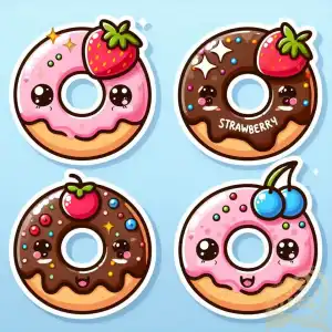 kawaii donut sticker