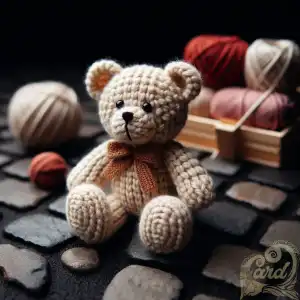 knitted bear doll