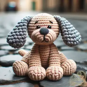 knitted dog doll