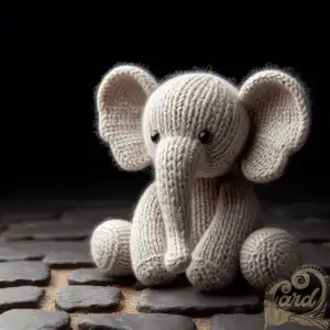 knitted elephant doll
