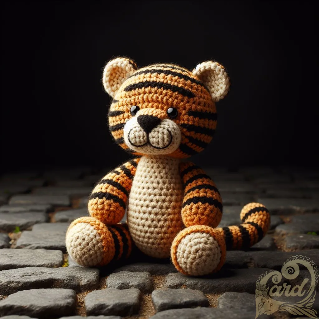 knitted tiger doll