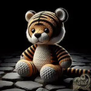 knitted tiger doll
