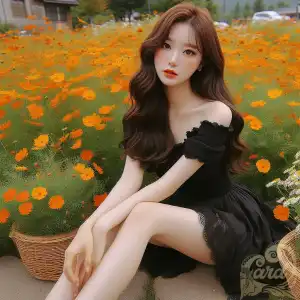 korean black dress
