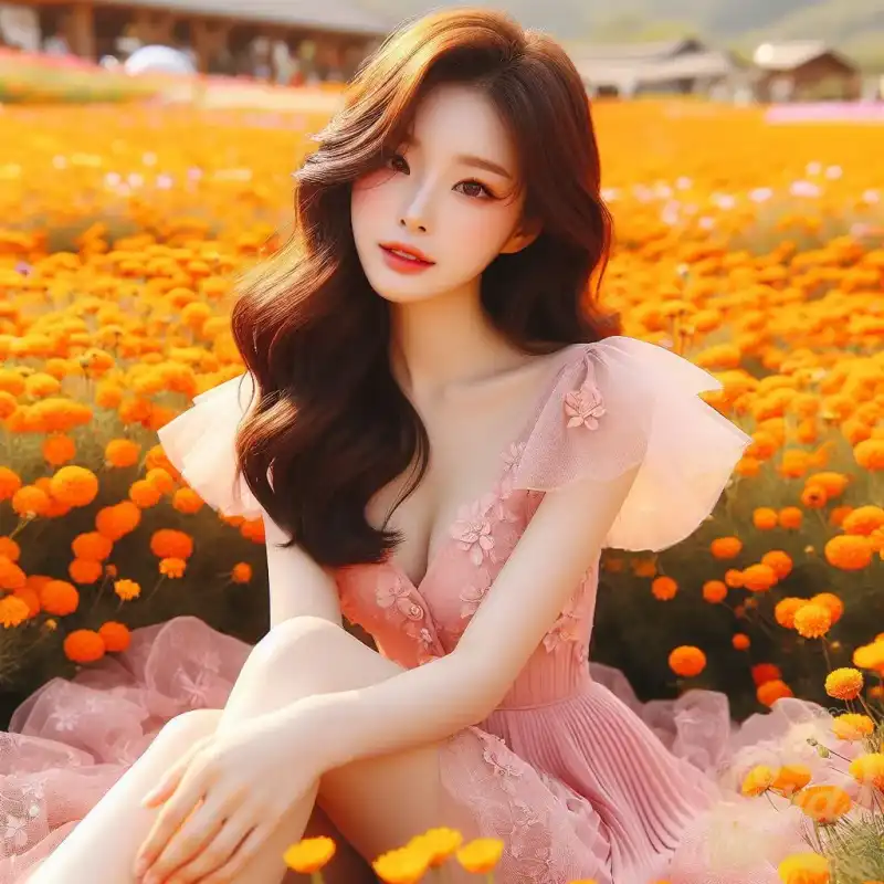 korean pink dress