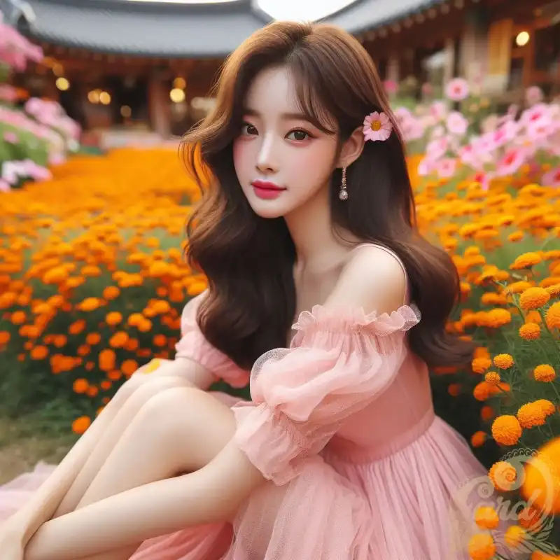 korean pink dress