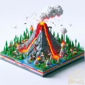 Lego volcano 