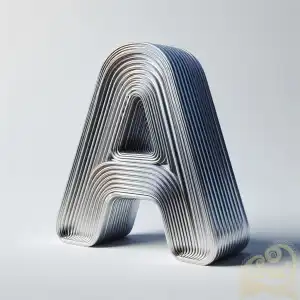 Letter A in chrome metal