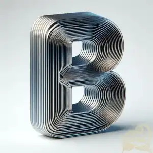 Letter B in chrome metal
