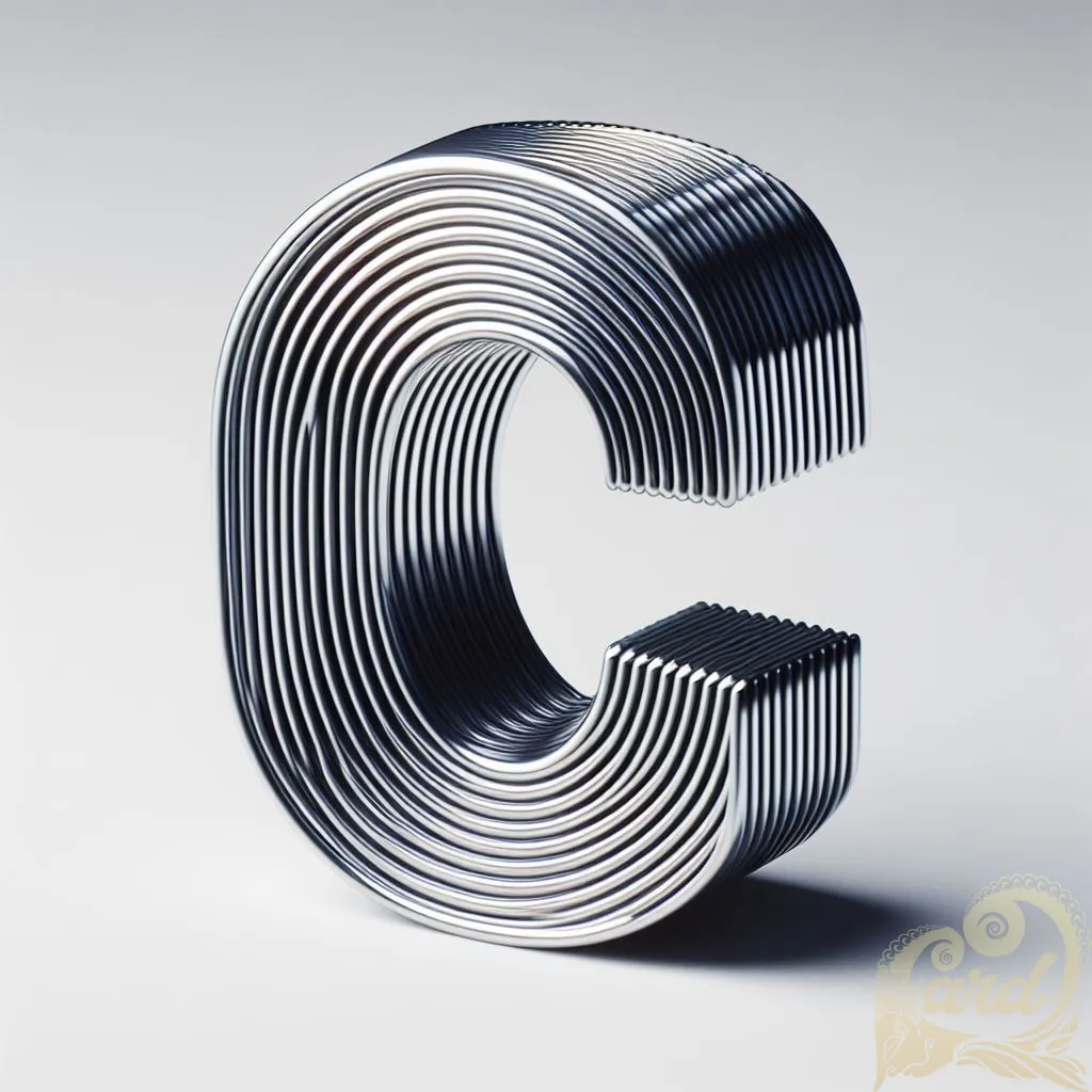 Letter C in chrome metal 17134