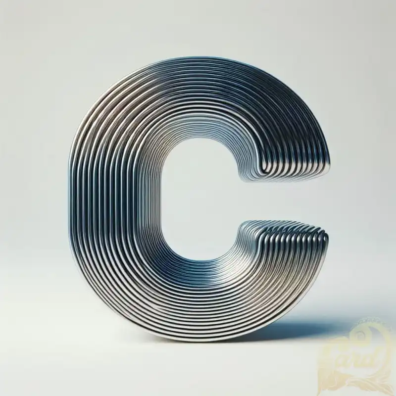 Letter C in chrome metal 17134