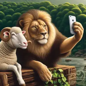 Lion and Sheep selfie