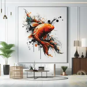 Luxury orange black koi fish