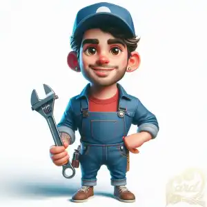 man mechanic caricature