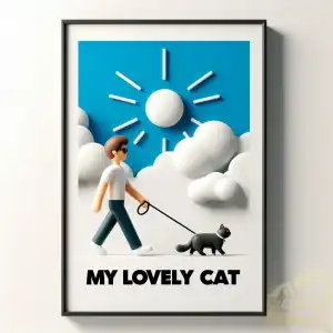 Man with a cat poster