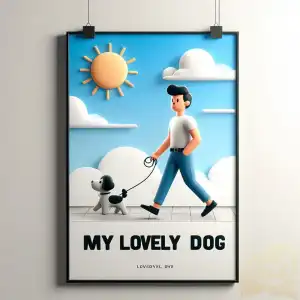 Man with a dog poster