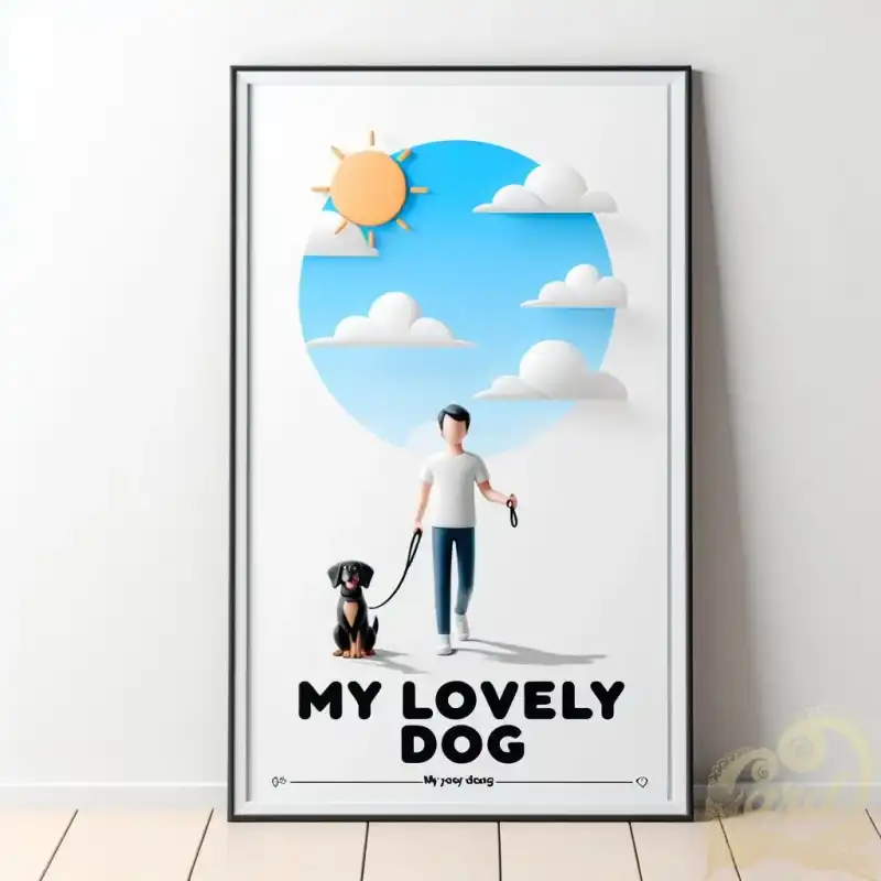 Man with a dog poster