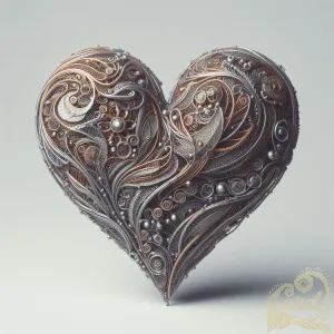 Metallic Heart Sculpture