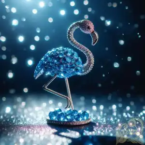 mini blue crystal flamingo
