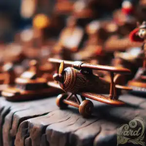 mini carved wooden aircraft