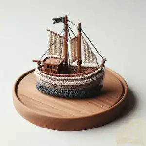 miniature knitting boat