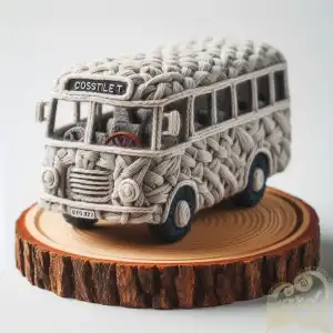 miniature knitting bus