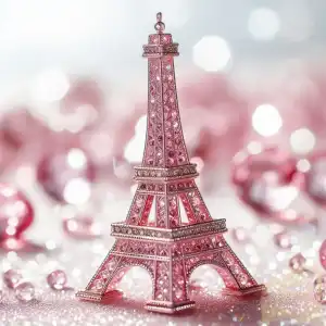 miniature pink eiffel tower