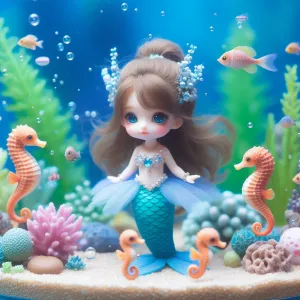 Miniature Seahorse Mermaid Queen