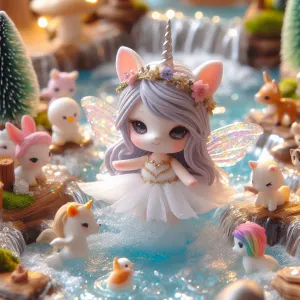 Miniature Waterfall-Winged Unicorn Princess