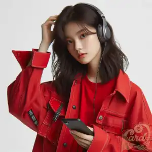 Musicaly red girl