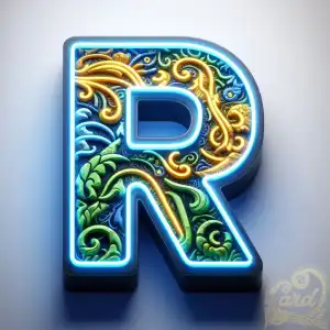 neon lit letter R