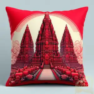 on the 3D pillow prambanan