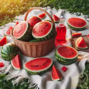 one basket of watermelons