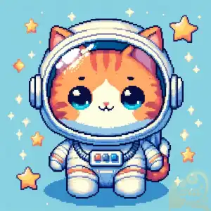 orange cat astronaut