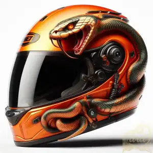 Orange Full Face Snake Helmet