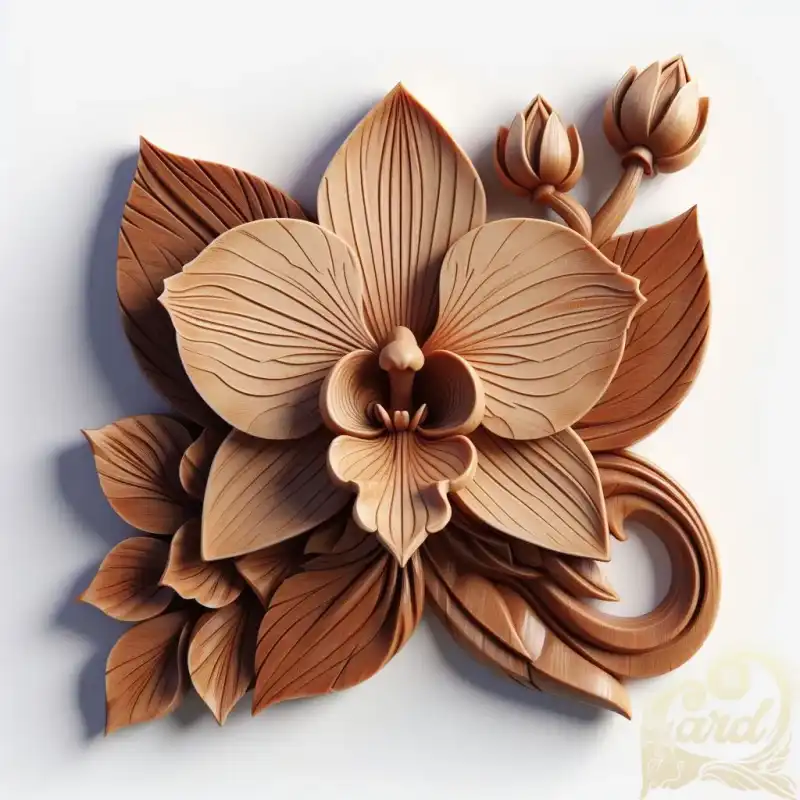 Orchid flower carving 