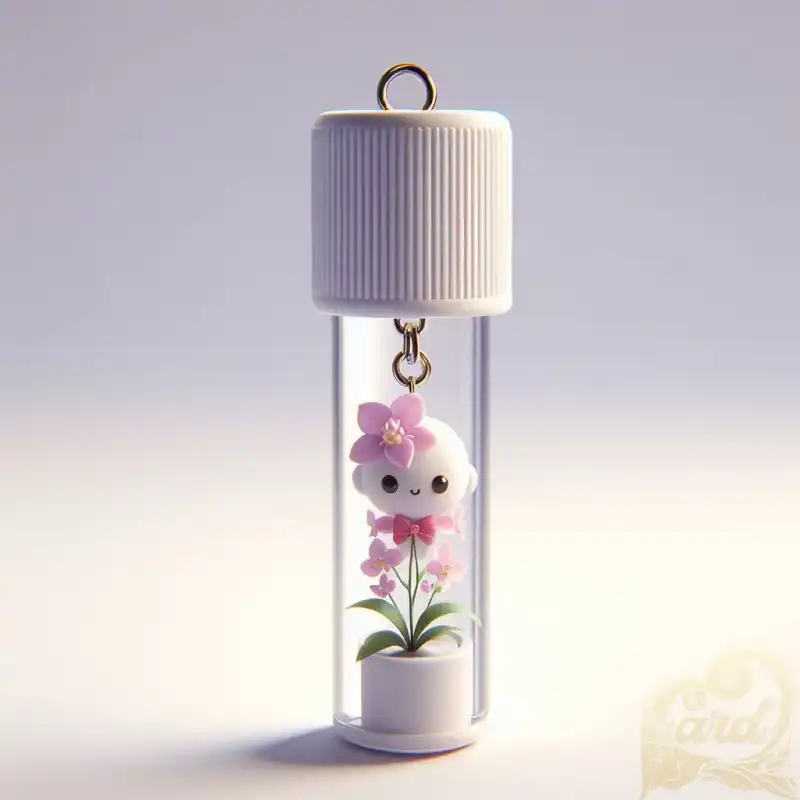 Orchid flower keychain 