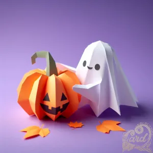 Origami Ghost and Pumpkin Play