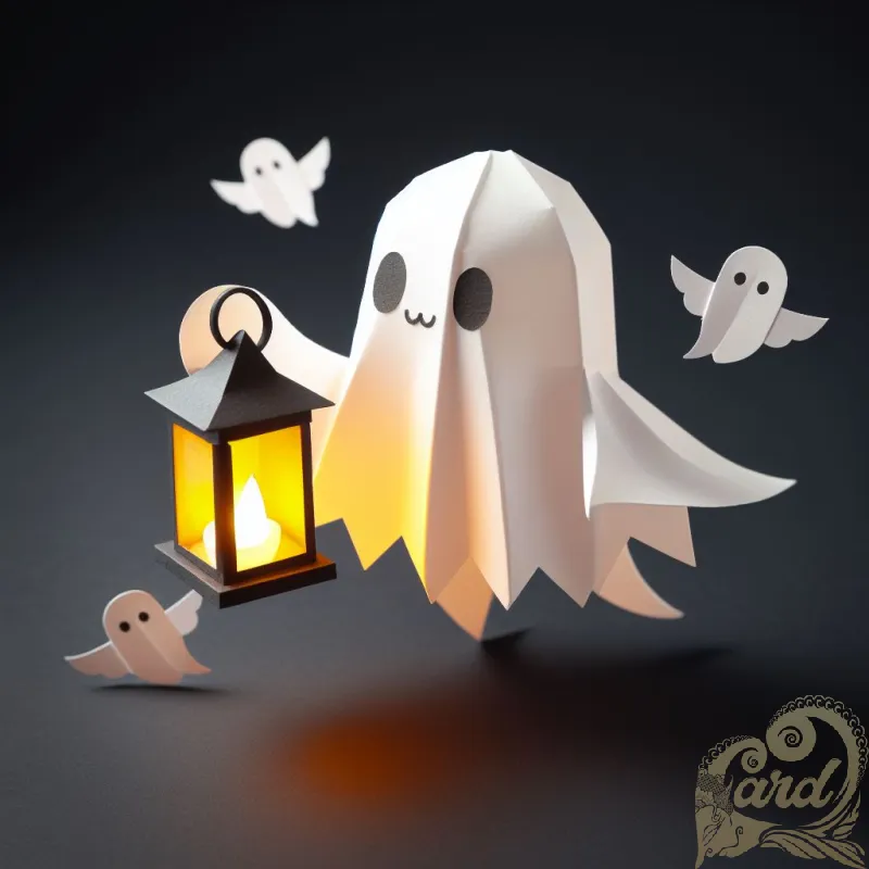 Origami Ghost Lantern: A Midnight Tale