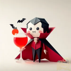 Origami Vampire Sipping Juice