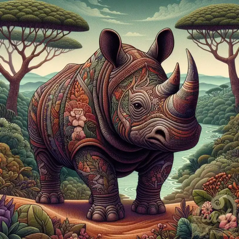 Ornate Rhino Art