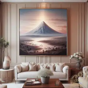 painting of mount bromo