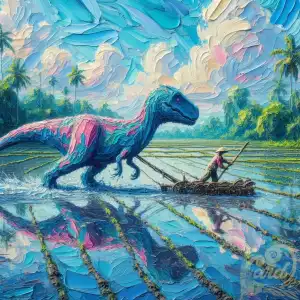 Painting Paddy with Dinosaur