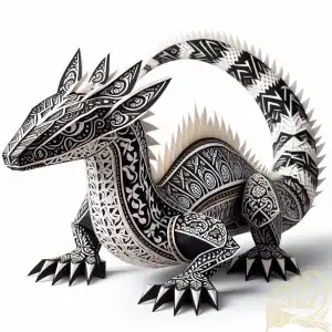 papercraft komodo dragon batik